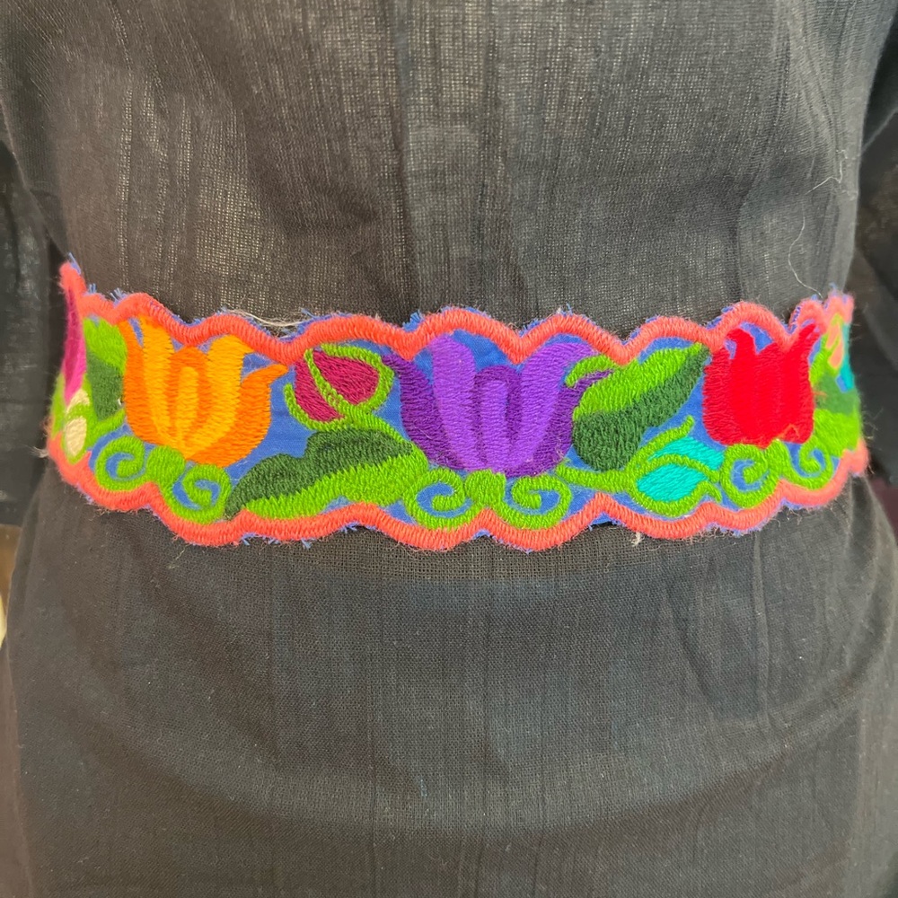 Colorful Floral Embroidered Belt